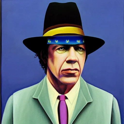 Prompt: painting of stevie ray vaughn by rene magritte, hd, 4 k, detailed, award winning