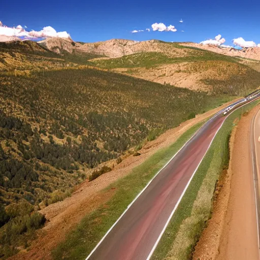 Image similar to photograph of a road in colorado, dashcam footage,