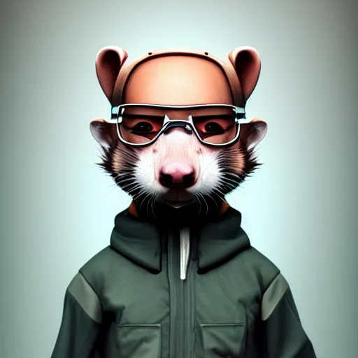 Prompt: a anthropomorphic ferret dressed as walter white, hyperdetailed, artstation, cgsociety, 8 k