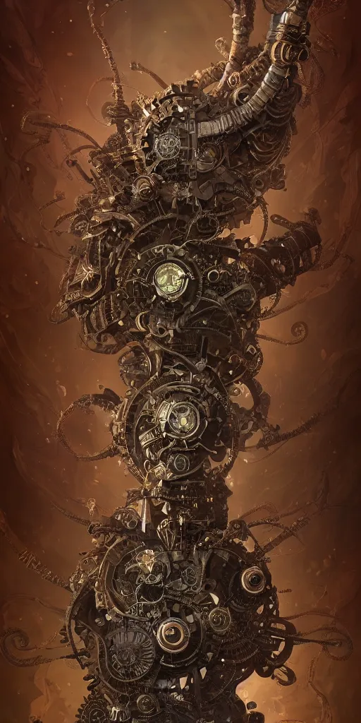 Prompt: 3d steampunk tubeworm, intricate, elegant, highly detailed, digital painting, concept art, smooth, sharp focus, art style from Wang Ke and Greg Rutkowski and Bruce Kaiser and Scott Robertson and Dmitry Mazurkevich and Doruk Erdem and Jon Sibal, small style cue from blade runner and dune, game character design, blank background