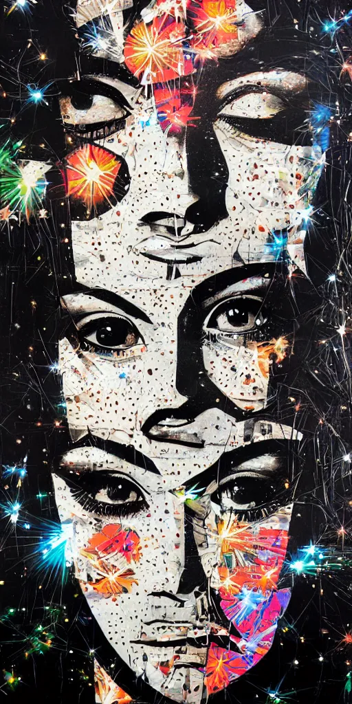 Image similar to beautiful woman being blinded by lights, 1 9 8 0's disco by sandra chevrier