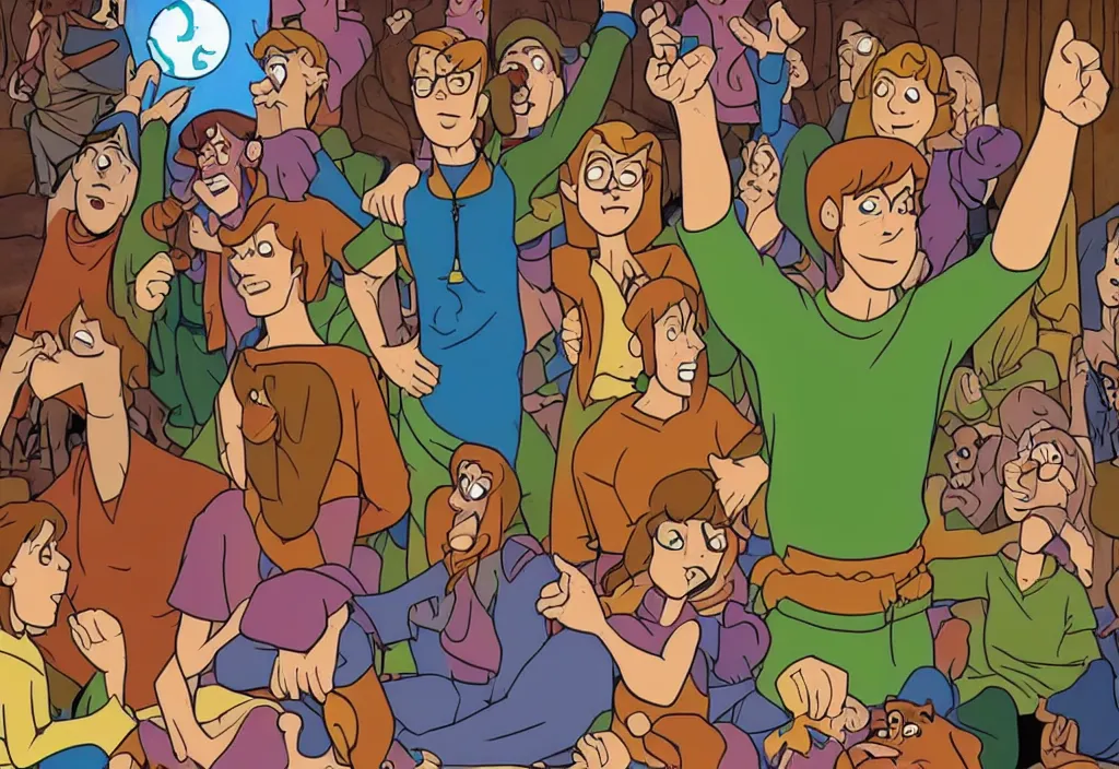 Prompt: scooby doo reaching enlightenment