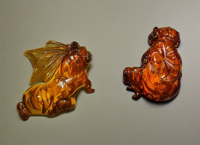 Prompt: tardigrade fairy foliage painting carved in amber by chiara bautista and norman rockwell and greg rutkowski weta studio