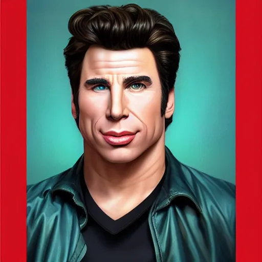 Image similar to john travolta portrait, Pixar style, by Tristan Eaton Stanley Artgerm and Tom Bagshaw.