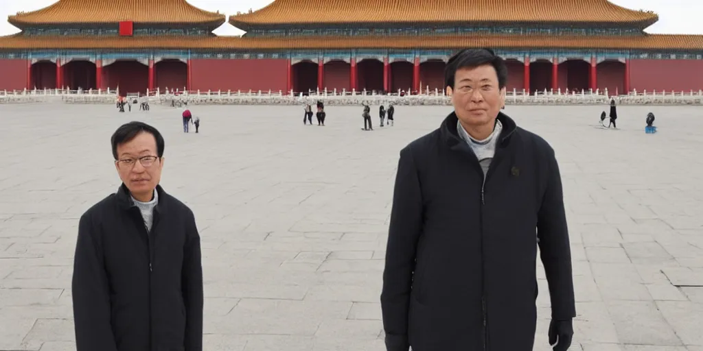 Prompt: simpson photographed in the forbidden city in beijing