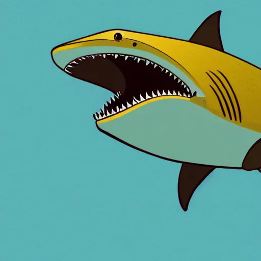 Prompt: illustration of a shark with Alien stile retractile mouth