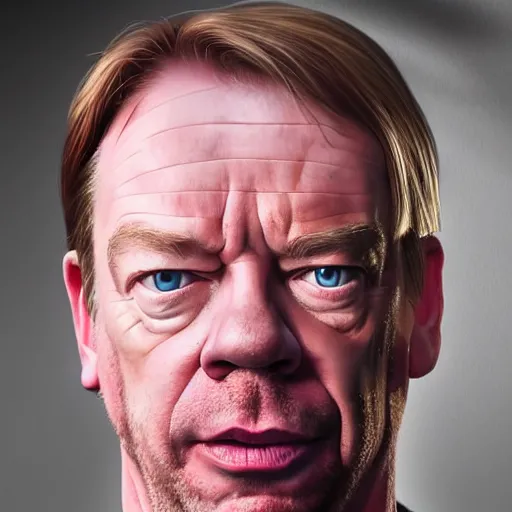 Image similar to Ian beale with the physique of a body builder, hyper realistic face, ultra detailed, cinematic, dynamic lighting, photorealistic, refined, intricate, digital art, digital painting, masterpiece, 8k