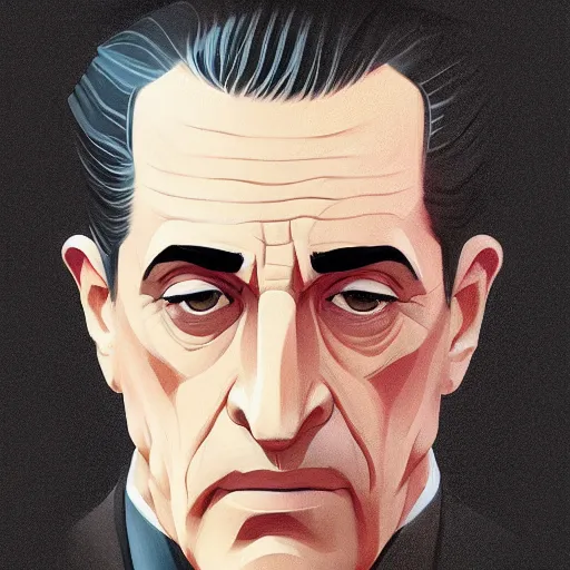 Image similar to face icon stylized minimalist the godfather, loftis, cory behance hd by jesper ejsing, by rhads, makoto shinkai and lois van baarle, ilya kuvshinov, rossdraws global illumination