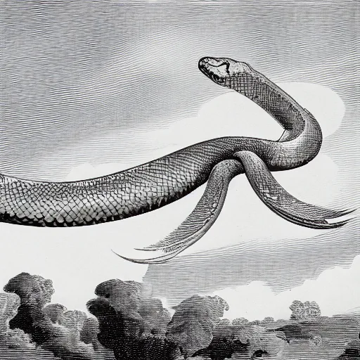 Image similar to illustration of a flying Python