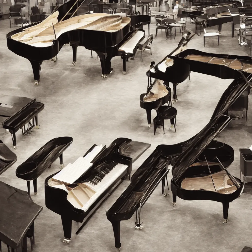 Prompt: piano stadium