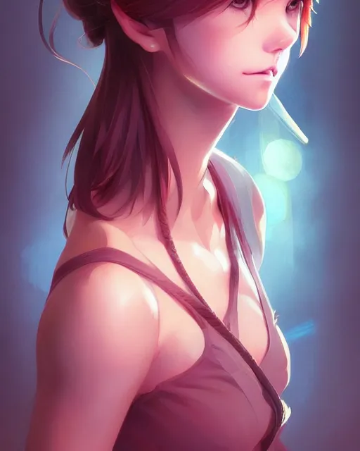 Image similar to anna faris, portrait shinkai makoto studio ghibli studio key hideaki anno sakimichan stanley artgerm lau rossdraws james jean marc simonetti elegant highly detailed digital painting artstation pixiv