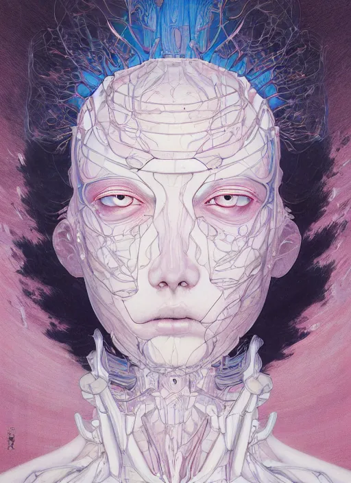 Image similar to prompt : figurative unique features beautiful subconscious, symmetrical face, portrait soft light painted by james jean and katsuhiro otomo and erik jones, inspired by akira anime, smooth face feature, intricate oil painting, high detail illustration, sharp high detail, manga and anime 1 9 9 9