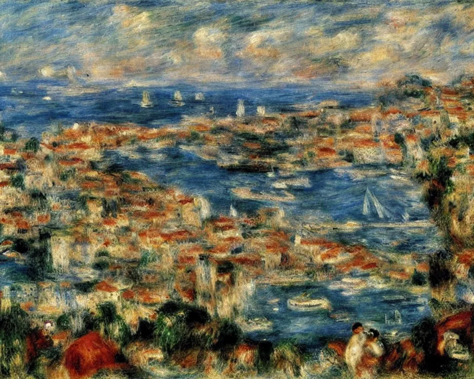 Prompt: the bay of naples by renoir.