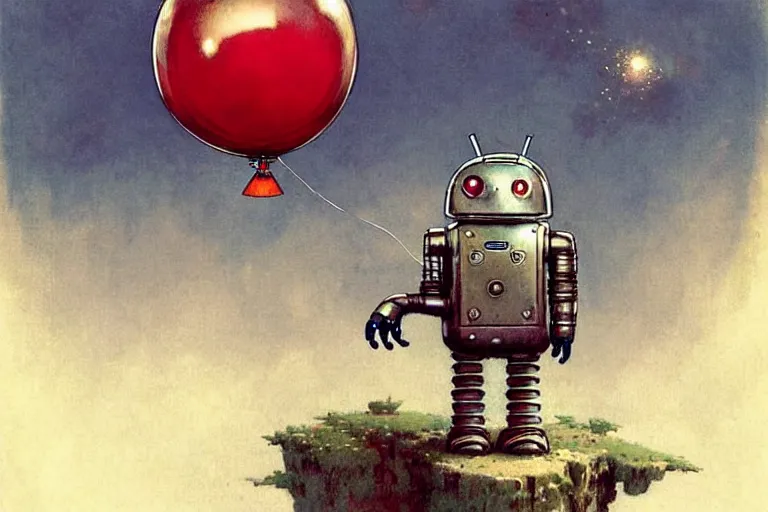 Image similar to adventurer ( ( ( ( ( 1 9 5 0 s retro future robot android mouse rv balloon robot. muted colors. ) ) ) ) ) by jean baptiste monge!!!!!!!!!!!!!!!!!!!!!!!!! chrome red