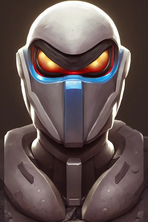 Image similar to epic mask helmet robot ninja portrait stylized as fornite style game design fanart by concept artist gervasio canda, behance hd by jesper ejsing, by rhads, makoto shinkai and lois van baarle, ilya kuvshinov, rossdraws global illumination radiating a glowing aura global illumination ray tracing hdr render in unreal engine 5