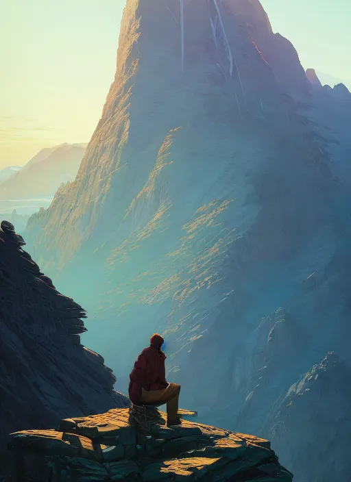 Image similar to highly detailed portrait mountain in gta v, stephen bliss, unreal engine, fantasy art by moebius greg rutkowski, loish, rhads, ferdinand knab, makoto shinkai and lois van baarle, ilya kuvshinov, rossdraws, tom bagshaw, global illumination, radiant light, detailed and intricate environment