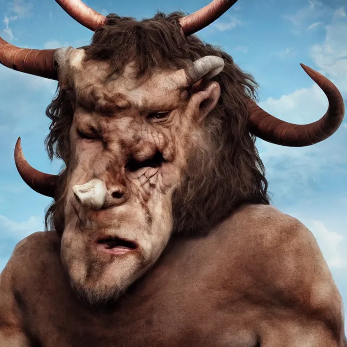 Prompt: john c. reilly as a minotaur, gorgeous art, epic, 8 k,