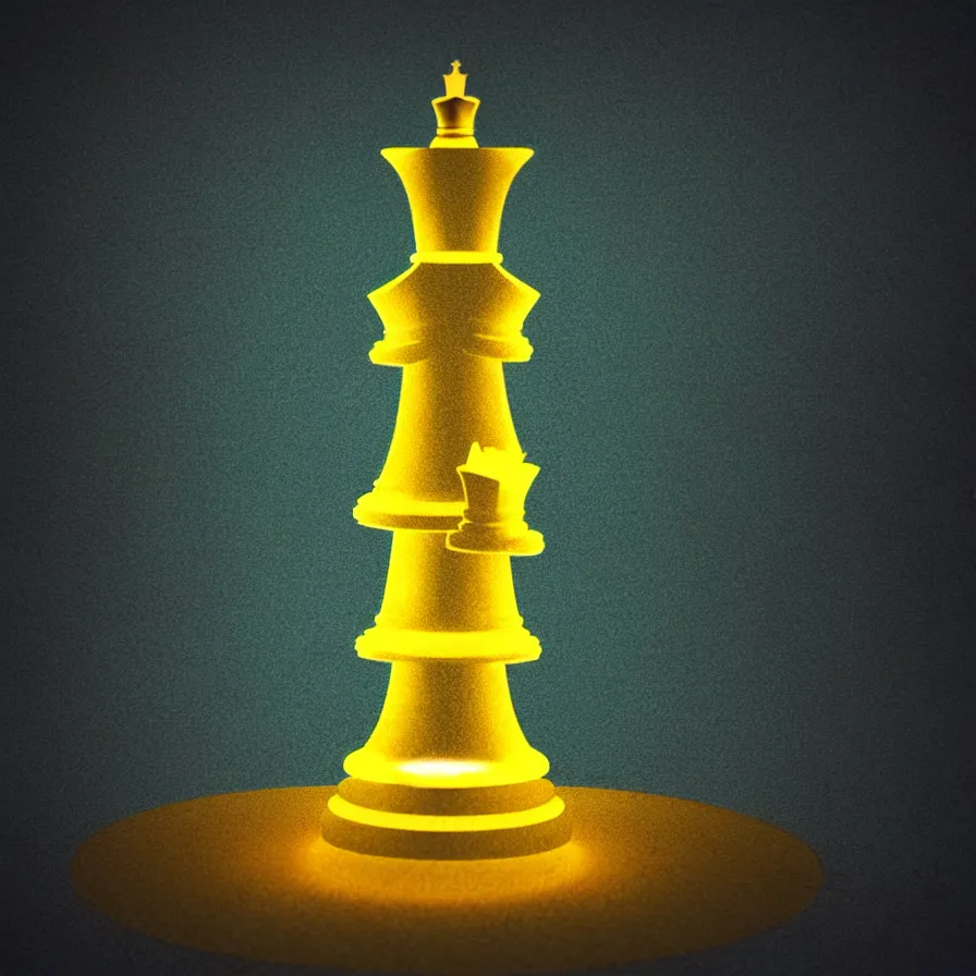 Image similar to vintage instamatic photo of a queen chess piece made of lights, bio mechanical, puddles, isometric 3 d, smooth 3 d illustration, cinematic matte painting, volumetric lighting,