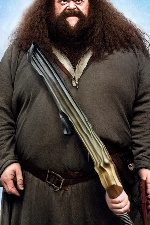 Image similar to hagrid with a shotgun