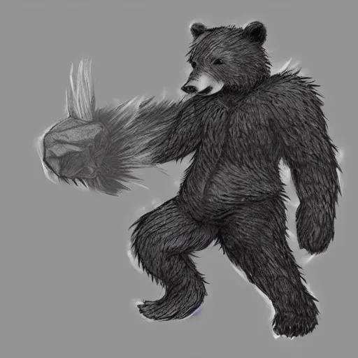 Prompt: image of a bear enemy bravely default ds concept art, high resolution