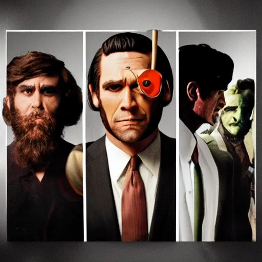 Image similar to caveman in the style of mad men show