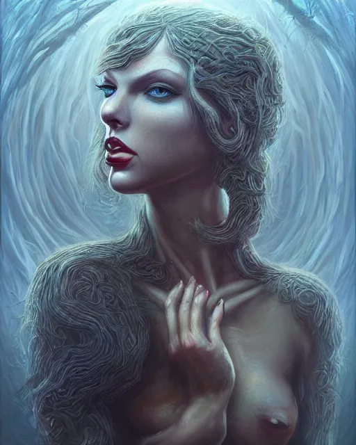 Image similar to lovecraft biopunk portrait of taylor swift by tomasz alen kopera and peter mohrbacher.