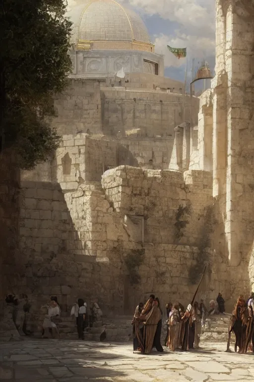 Image similar to templarios tomando jerusalem, 8 k, trending on artstation, smooth, sharp focus artwork by gustave courbet, mark keathley, greg rutkowski and annie leibowitz