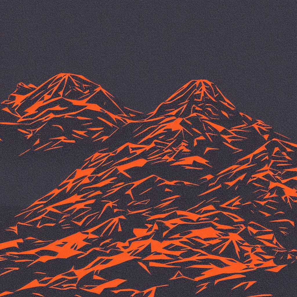 Image similar to olympus mons, mads berg, karolis strautniekas, film noir, stippled light, dramatic lighting, editorial illustration, detailed, fine texture, matte print, art deco, brutalism, dark blue + dark orange, red, black, ( ( habitat 6 7 background ) )