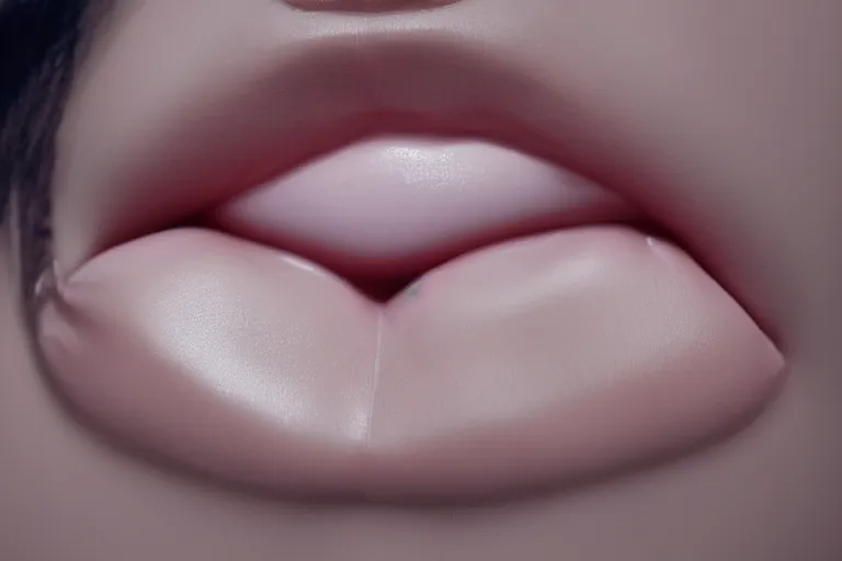 Image similar to a photograph of an amorphous blob, failed cosmetic surgery, lip filler, 8 k, volumetric lighting, unreal engine, ultra - realistic, grotesque