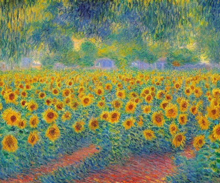 monet sunflower garden