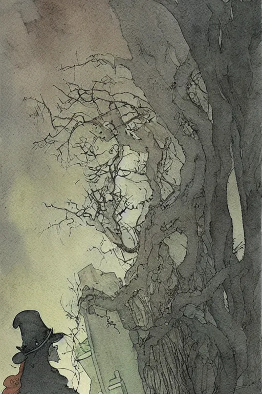 Image similar to a simple and atmospheric watercolour portrait of a ghost in a graveyard on halloween night, very muted colors, by rebecca guay, michael kaluta, charles vess and jean moebius giraud