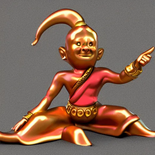 Image similar to friendly culturally appropriate genie mascot for a website, 3 d render character art 8 k