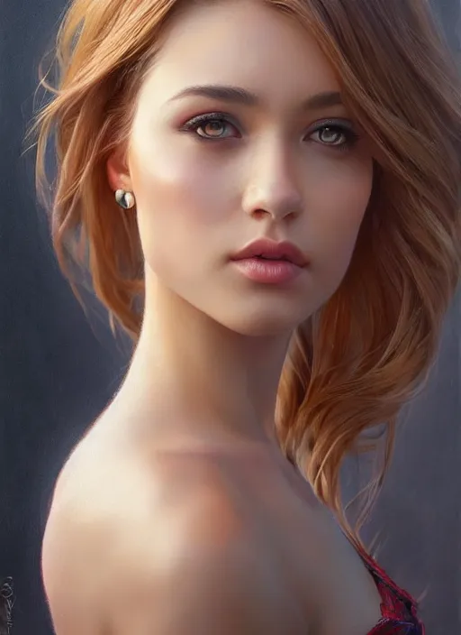 Image similar to full length photo of a gorgeous young woman in the style of stefan kostic, realistic, sharp focus, 8k high definition, insanely detailed, intricate, elegant, art by stanley lau and artgerm