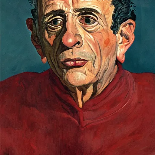 Prompt: portrait of rui veloso, painting by paula rego, high detail, high resolution