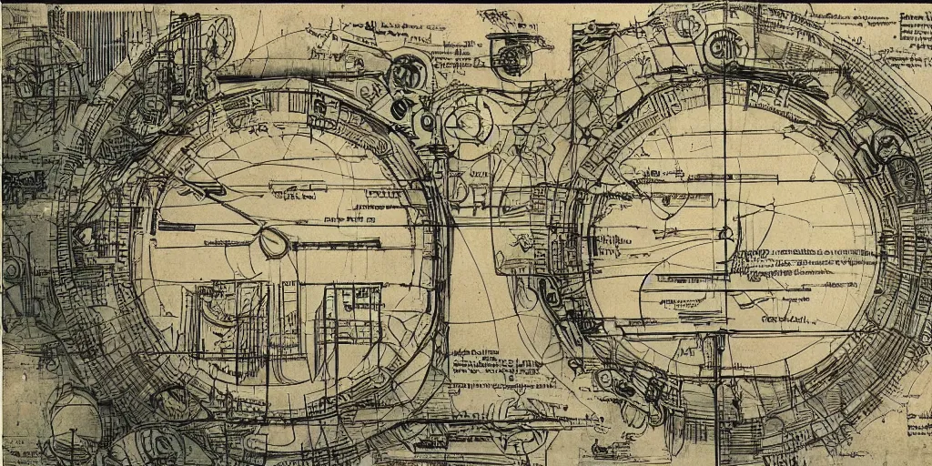 Image similar to a blueprint of a secrets of building a time machine the universe