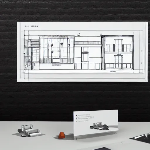 Image similar to a photo of a white professional architecture project presentation board with sections and elevations