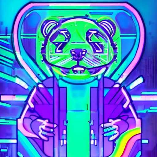 Image similar to cyberpunk hamster! holding rainbow! gem! crystal, neon lights, light reflection, logo, 8 k, hd