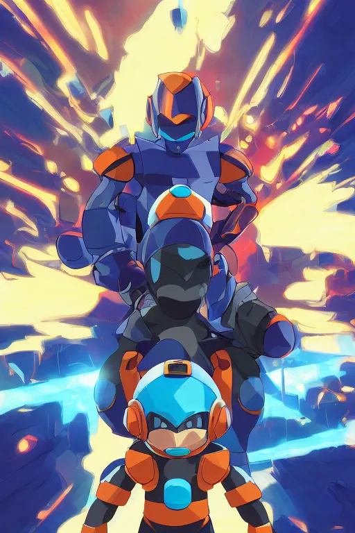 Image similar to robot ninja mask helmet megaman x zero rockman 2 0 2 2 switch game boss legacy collection fanart artsation, art gta 5 comics, behance hd by jesper ejsing, by rhads, makoto shinkai and lois van baarle, ilya kuvshinov, rossdraws global illumination ray tracing