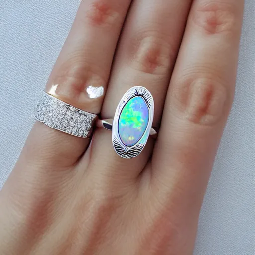 Image similar to product shot of a opal ring