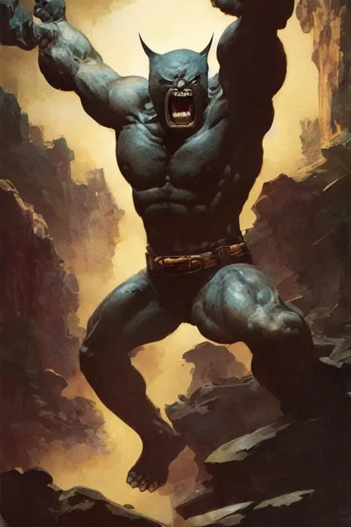 Image similar to mighty wolverine, by Frank Frazetta, Greg Rutkowski, Boris Vallejo, epic fantasy character art, Exquisite detail, post-processing, low angle, masterpiece, cinematic