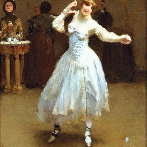 Image similar to a young woman dancing by alfred stevens