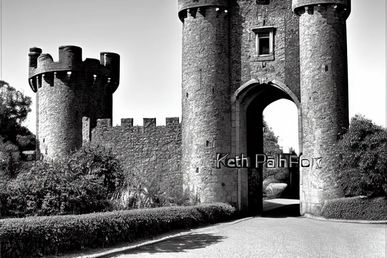 Image similar to 1950s castle gate with drawbridge muted colors. by Keith Parkinson