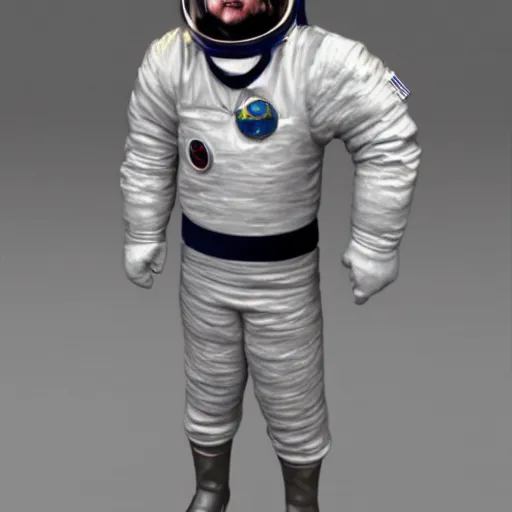 Image similar to A knights templar wearing a space suit, in the style of Don Jondro