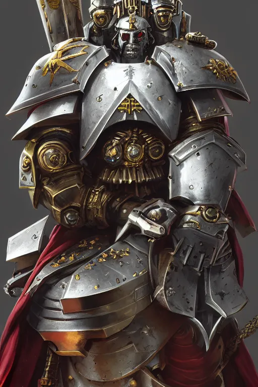 Image similar to armor portrait heros warhammer 4 0 k horus heresy fanart - the primarchs emperor by johannes helgeson animated with vfx concept artist & illustrator global illumination ray tracing hdr fanart arstation zbrush central hardmesh 8 k octane renderer