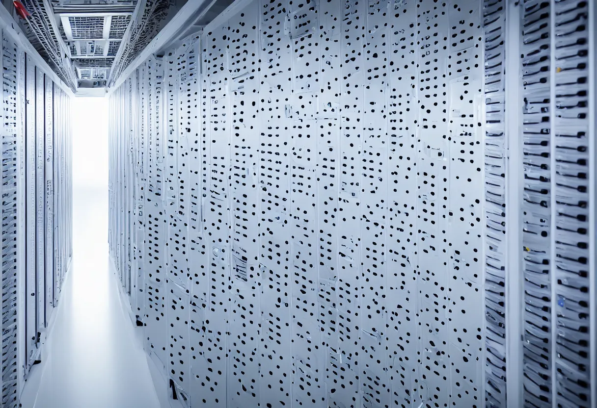 Image similar to photo of modern server data room, bright, white