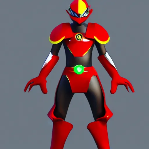 Prompt: Tokusatsu character based on Ferrari, unreal engine, 3D model