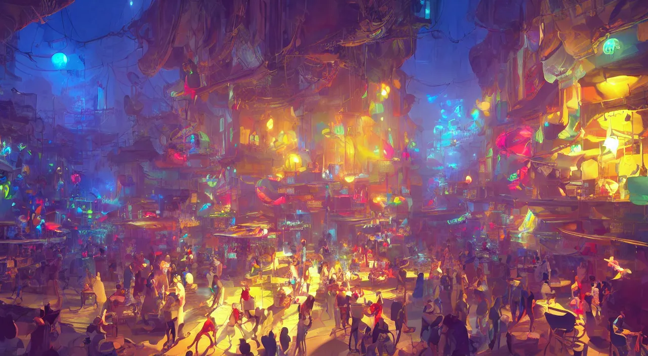 Prompt: bazaar zouk oriantal multicolorful sky shine place mosquet painting stylized digital video game icon global illumination ray tracing 8 k hd resolution, by ilya kuvshinov and cushart krentz and gilleard james