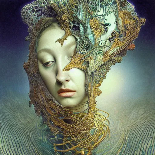 Prompt: queen of jupiter by zdzisław beksinski, iris van herpen!!!, raymond swanland and alphonse mucha. highly detailed!, hyper - real, beautiful!, futuristic