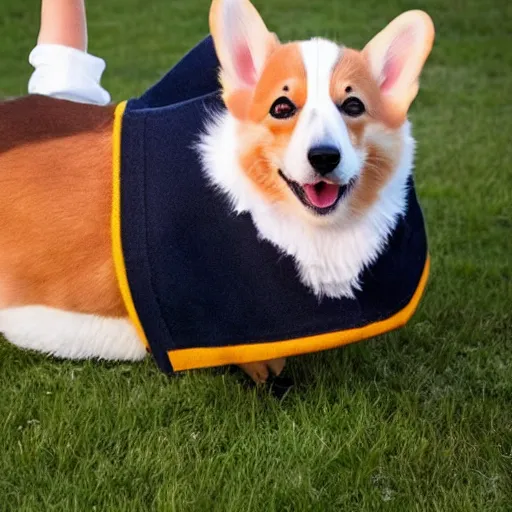 Prompt: Corgi with Donald Trump wig, photography, cute,