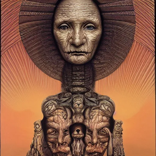 Image similar to monalisa by jacek yerka, alex gray, zdzisław beksiński, dariusz zawadzki, jeffrey smith and h.r. giger, oil on canvas, 8k highly professionally detailed, trending on artstation